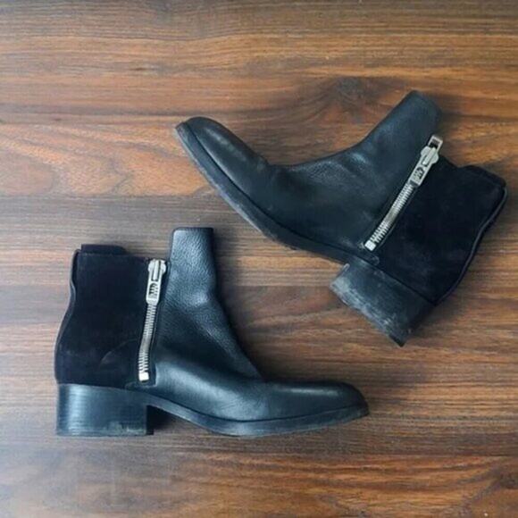 Phillip Lim Women’s Boots Quiet Luxury Minimalist Black Suede Leather Zip Sz 5.5 - Picture 3 of 6